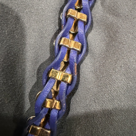 Blue Braided Flower Bracelet with Multicolor Stones - Picture 9 of 9